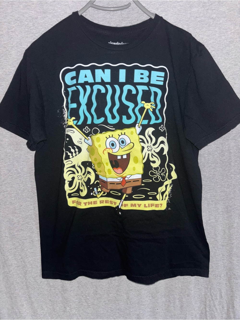 Nickelodeon Black SpongeBob 'Can I Be Excused' Graphic Tee